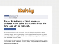 Bild zum Artikel: Dieser Bräutigam erfährt, dass ein anderer Mann seine Braut mehr liebt. Ein Jahr lang übt er...