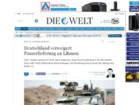 Bild zum Artikel: Ukraine-Konflikt: Deutschland verweigert Panzerlieferung an Litauen