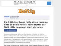 Bild zum Artikel: Ein 7-jähriger Junge hatte eine grausame Bitte an seine Mutter. Keine Mutter der Welt hätte ja...