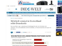 Bild zum Artikel: Linksextremismus: Mehrheit sieht in Deutschland keine echte Demokratie