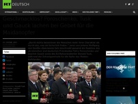 Bild zum Artikel: Geschmacklos – Poroschenko und Gauck lachen bei Gebet für die Maidanopfer
