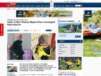 Bild zum Artikel: Schweinsteiger streicht über Kopf - Vater in Not: Kleiner Bayern-Fan verweigert Haarwäsche