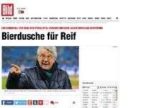 Bild zum Artikel: Vor Pokalspiel in Dresden - Bierdusche für Marcel Reif