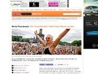 Bild zum Artikel: Party-Tourismus: Die 'Love Parade' kehrt nach Berlin zurück