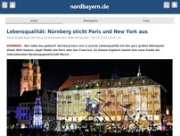 Bild zum Artikel: Lebensqualität: Nürnberg sticht Paris und New York aus