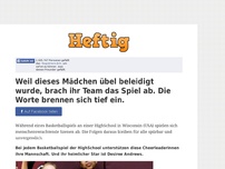 Bild zum Artikel: Weil dieses Mädchen übel beleidigt wurde, brach ihr Team das Spiel ab. Die Worte brennen sich...