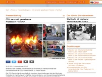Bild zum Artikel: CDU verurteilt gewaltsame Proteste in Frankfurt