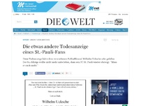 Bild zum Artikel: Angst vor Abstieg: Die etwas andere Todesanzeige eines St.-Pauli-Fans