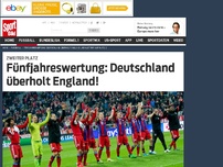 Bild zum Artikel: Fünfjahreswertung: Deutschland überholt England! 15 Jahre hat es gedauert, bis die Bundesliga in der Uefa-Fünfjahreswertung wieder vor der Premier League steht. Nur Spanien ist noch besser. »
