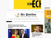 Bild zum Artikel: Peinlich! Merkel trägt bei Treffen mit Alexis Tsipras keine Krawatte