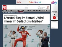 Bild zum Artikel: Sensation in Malaysia: Vettel holt 1. Sieg im Ferrari Sebastian Vettel hat in seinem zweiten Rennen im Ferrari seinen ersten Sieg gefeiert. In Malaysia war er schneller als Weltmeister Lewis Hamilton, der auf Platz 2 landete. »