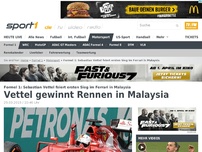 Bild zum Artikel: Formel 1: Sebastian Vettel feiert ersten Sieg im Ferrari in Malaysia
