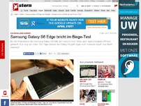 Bild zum Artikel: Erst lästern, dann scheitern: Samsung Galaxy S6 Edge bricht im Biege-Test