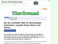 Bild zum Artikel: Als die Sanitäter DAS im Rückspiegel bemerken, vergeht ihnen Hören und Sehen.