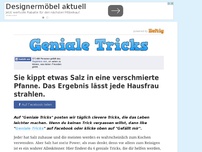 Bild zum Artikel: Sie kippt etwas Salz in eine verschmierte Pfanne. Das Ergebnis lässt jede Hausfrau strahlen.