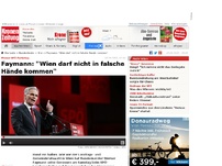 Bild zum Artikel: Faymann: 'Wien darf nicht in falsche Hände kommen'