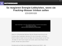 Bild zum Artikel: So reagieren Energie-Lobbyisten, wenn sie Fracking-Wasser trinken sollen