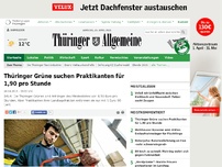 Bild zum Artikel: Thüringer Grüne suchen Praktikanten für 1,90 pro Stunde