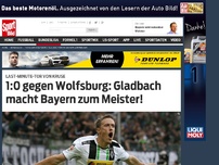 Bild zum Artikel: 1:0 gegen Wolfsburg: Gladbach macht Bayern zum Meister! Borussia Mönchengladbach schlägt den VfL Wolfsburg dank eines Treffers von Max Kruse – und macht den FC Bayern vorzeitig zum Deutschen Meister! »