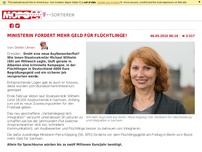 Bild zum Artikel: Ministerin fordert mehr Geld für Flüchtlinge!