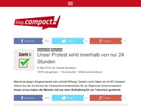 Bild zum Artikel: Unser Protest wirkt innerhalb von nur 24 Stunden