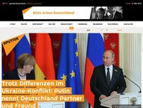 Bild zum Artikel: Trotz Differenzen im Ukraine-Konflikt: Putin nennt Deutschland Partner und Freund