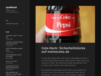 Bild zum Artikel: Cola-Hack: Sicherheitslücke auf meinecoke.de