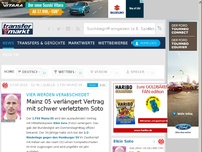 Bild zum Artikel: Vier werden verabschiedet: Mainz 05 verlängert Vertrag mit schwer verletztem Soto