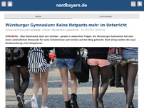 Bild zum Artikel: Würzburger Gymnasium: Keine Hotpants mehr im Unterricht