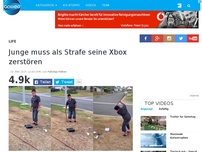 Bild zum Artikel: Junge muss als Strafe seine Xbox zerstören