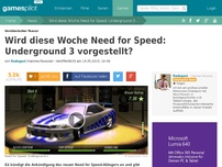 Bild zum Artikel: Wird diese Woche Need for Speed: Underground 3 vorgestellt?