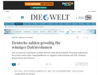 Bild zum Artikel: Mobiles Internet: Deutsche zahlen gewaltig für winziges Datenvolumen