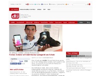 Bild zum Artikel: Türkei: Schüler erfindet Handy-Ladegerät am Schuh - 15-jähriger Schüler erlangt Patentrecht