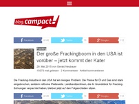 Bild zum Artikel: Der große Frackingboom in den USA ist vorüber – jetzt kommt der Kater