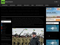 Bild zum Artikel: Leak: USA setzen Norwegen unter Druck, damit Poroschenko für den Friedensnobelpreis nominiert wird