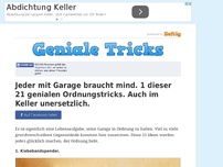 Bild zum Artikel: Jeder mit Garage braucht mind. 1 dieser 21 genialen Ordnungstricks. Auch im Keller unersetzlich.