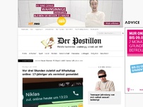 Bild zum Artikel: Vor drei Stunden zuletzt auf WhatsApp online: 17-Jähriger als vermisst gemeldet