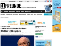 Bild zum Artikel: Offiziell: FIFA-Präsident Blatter tritt zurück