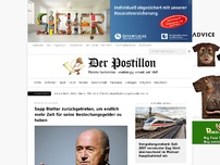 Bild zum Artikel: Sepp Blatter tritt zurück, um endlich mehr Zeit mit seinen Bestechungs­geldern zu verbringen