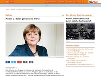 Bild zum Artikel: Merkel: G7 teilen gemeinsame Werte