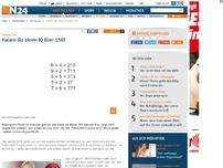 Bild zum Artikel: Simpler Test - 
Haben Sie einen IQ über 150?