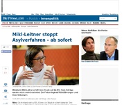 Bild zum Artikel: Mikl-Leitner stoppt Asylverfahren  ab sofort