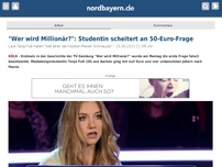 Bild zum Artikel: 'Wer wird Millionär?' Studentin scheitert an 50-Euro-Frage