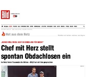 Bild zum Artikel: „Keiner will mich“ - Chef mit Herz stellt spontan Obdachlosen ein