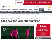 Bild zum Artikel: Copa-Aus: Superstar Neymar 4 Spiele gesperrt