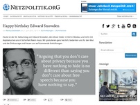 Bild zum Artikel: Happy birthday Edward Snowden