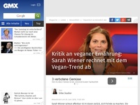 Bild zum Artikel: Kritik an veganer Ernährung: Sarah Wiener rechnet mit dem Vegan-Trend ab