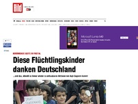 Bild zum Artikel: Berührende Geste - Diese Flüchtlings-Kinder danken Deutschland