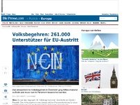 Bild zum Artikel: Volksbegehren: 261.000 Unterstützer für EU-Austritt