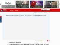 Bild zum Artikel: Ein Hinweisschild, das begeistert - Dank dieser Aktion hat Media Markt bei Tierfreunden jetzt ein Stein im Brett